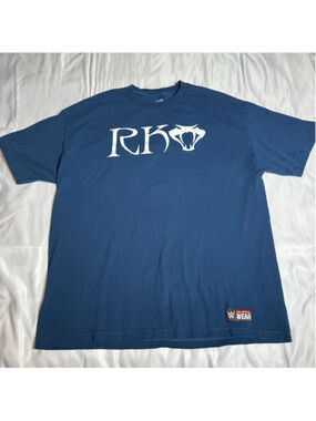 Men's WWE Blue RKO #OUTTANOWHERE Short Sleeve Tee XL